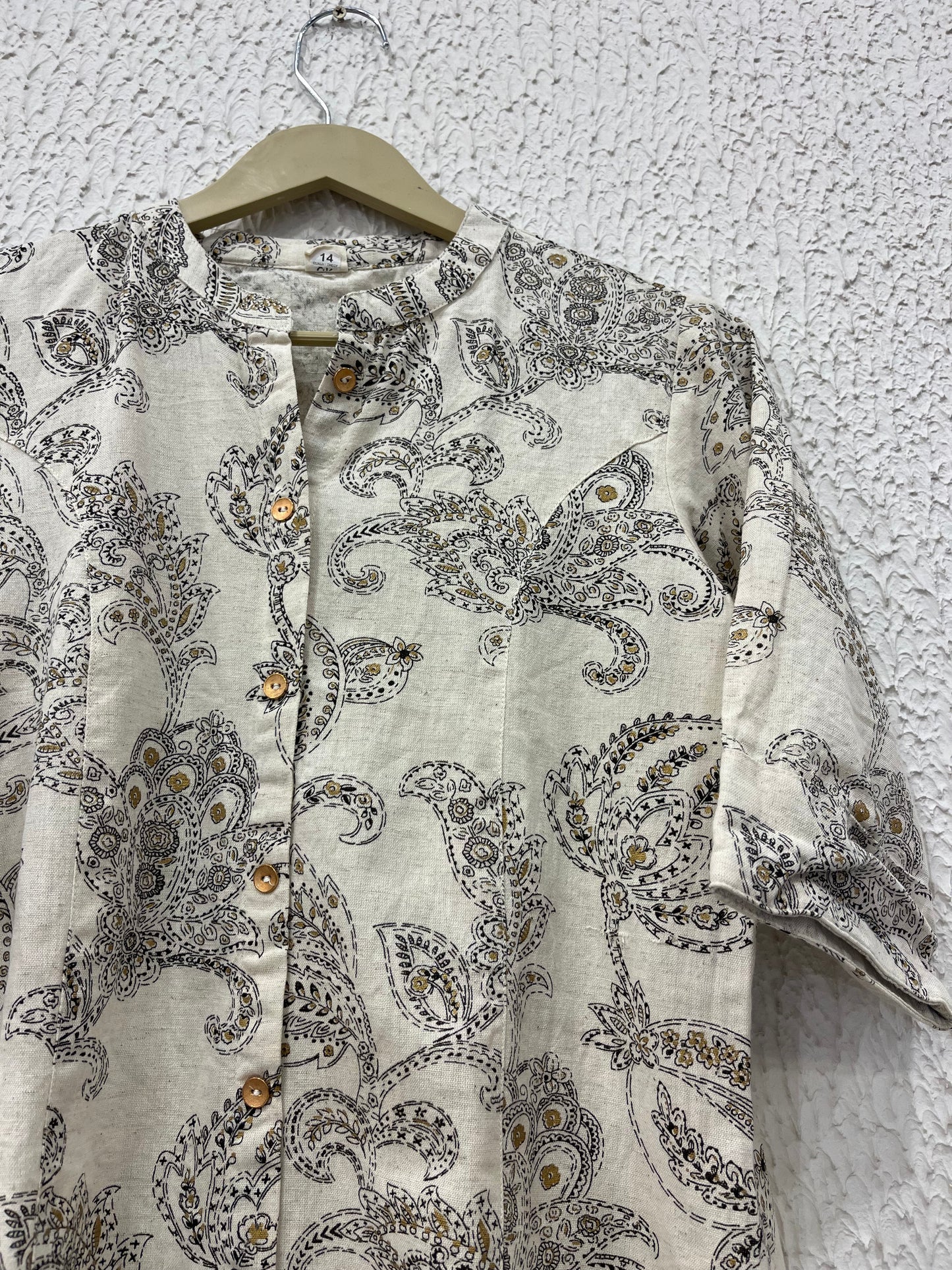 White Cotton Printed shirt