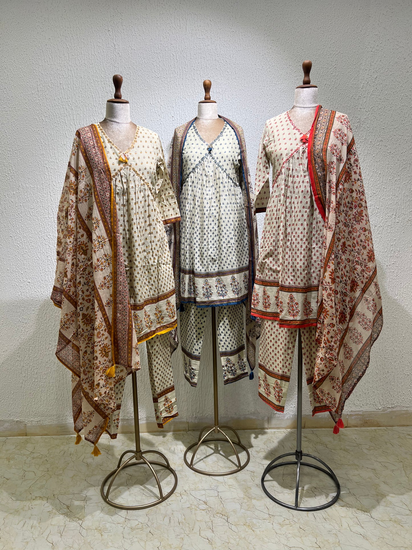 Printed Cotton Anarkali Suit Set