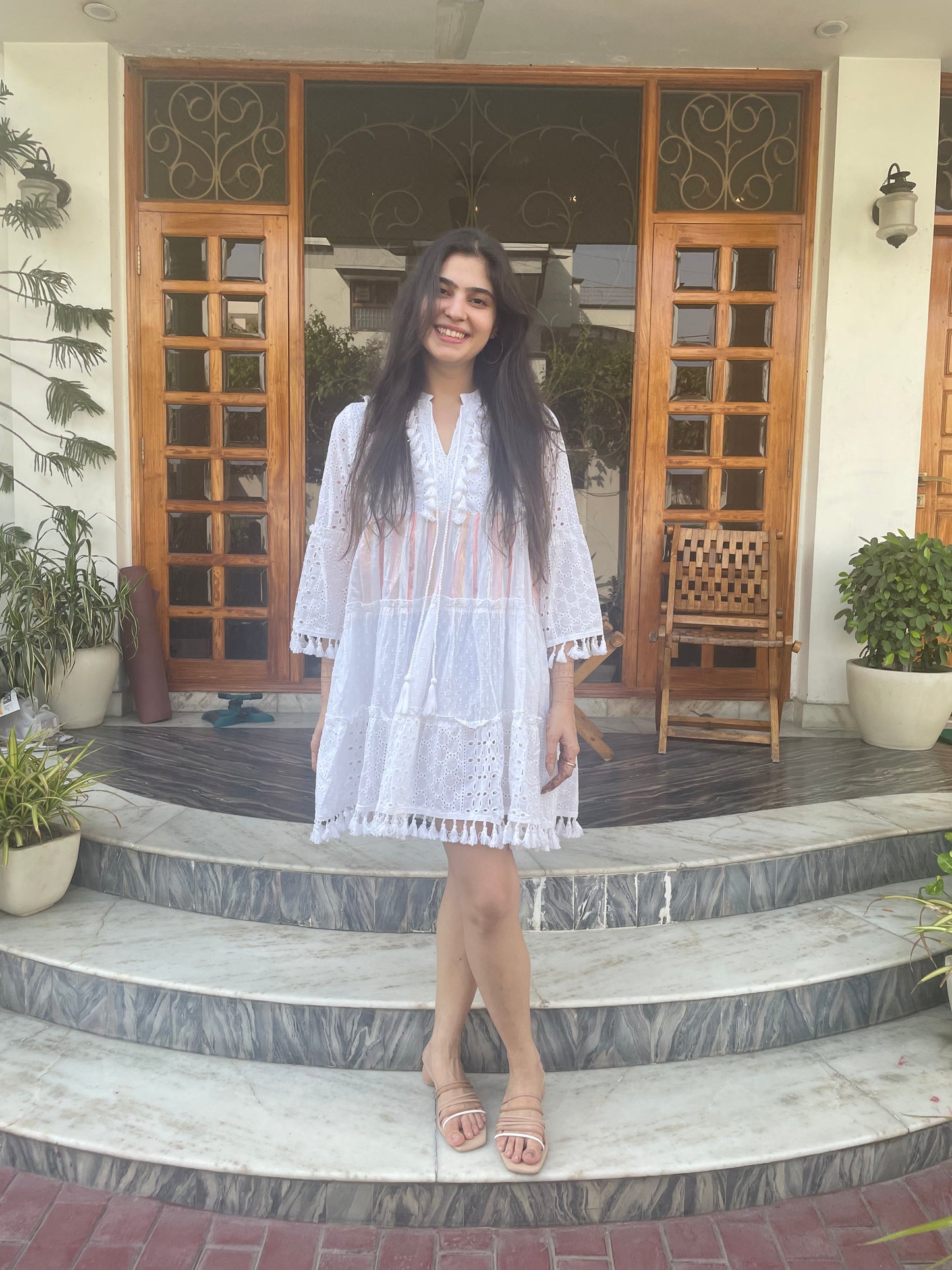 White Chikankari Dress