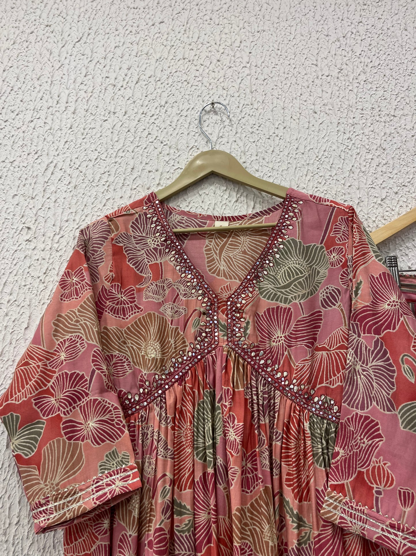 Pink Muslin kurta pant set