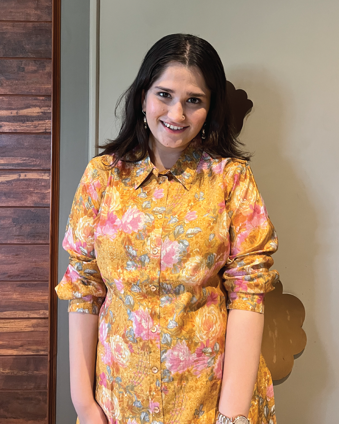 Yellow Floral Muslin Co-ord Set