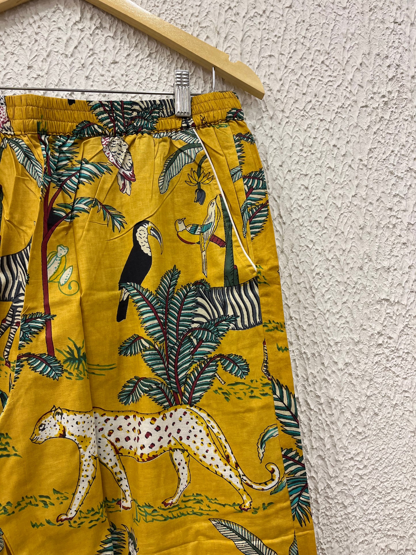 Mustard Animal Printed Cotton Coordset.