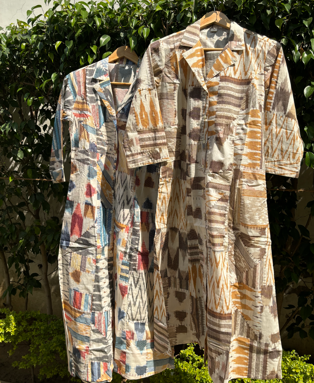 Multi Abstract Print Cotton Aline Kurta