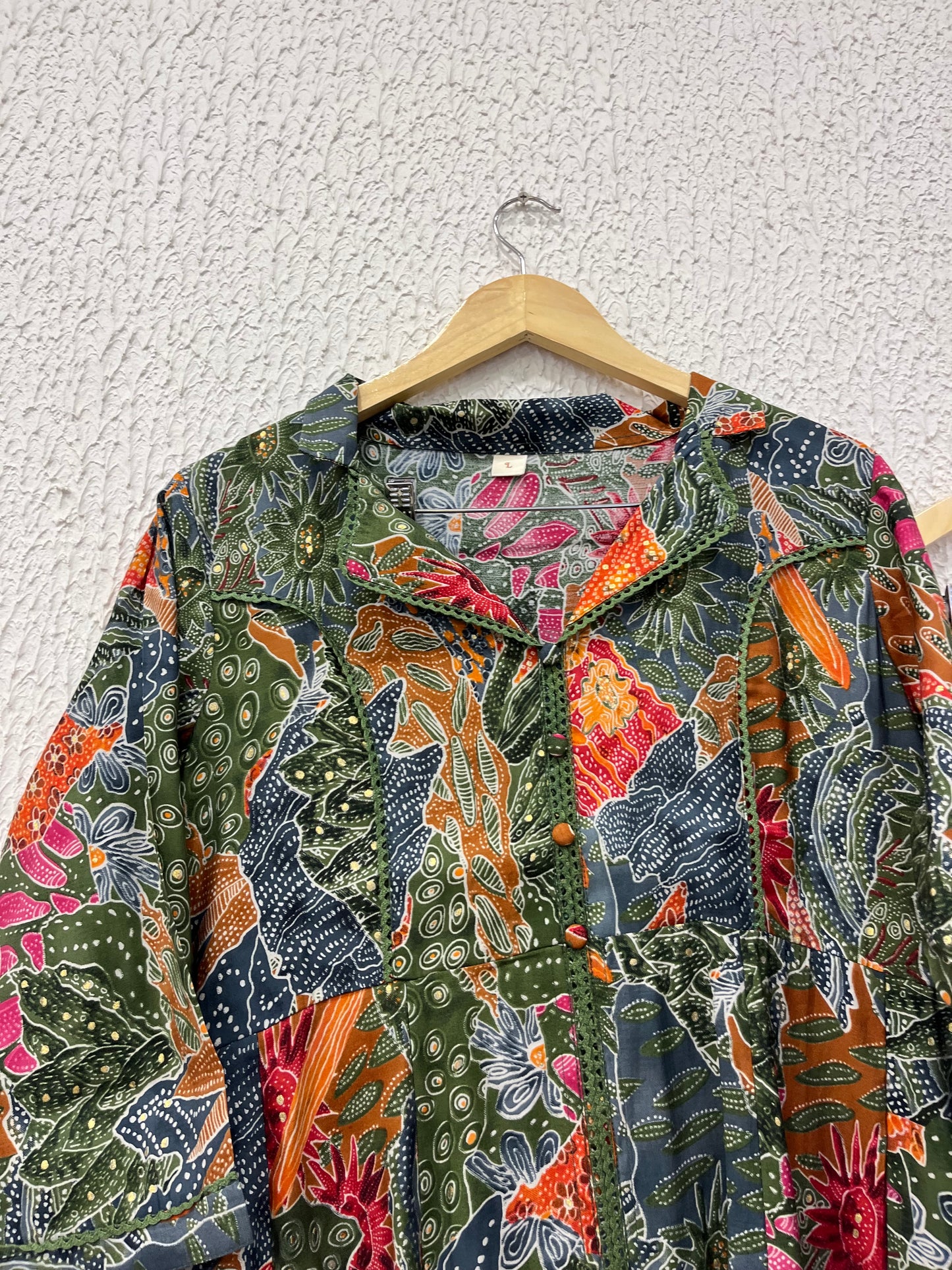 Green Muslin printed Coordset