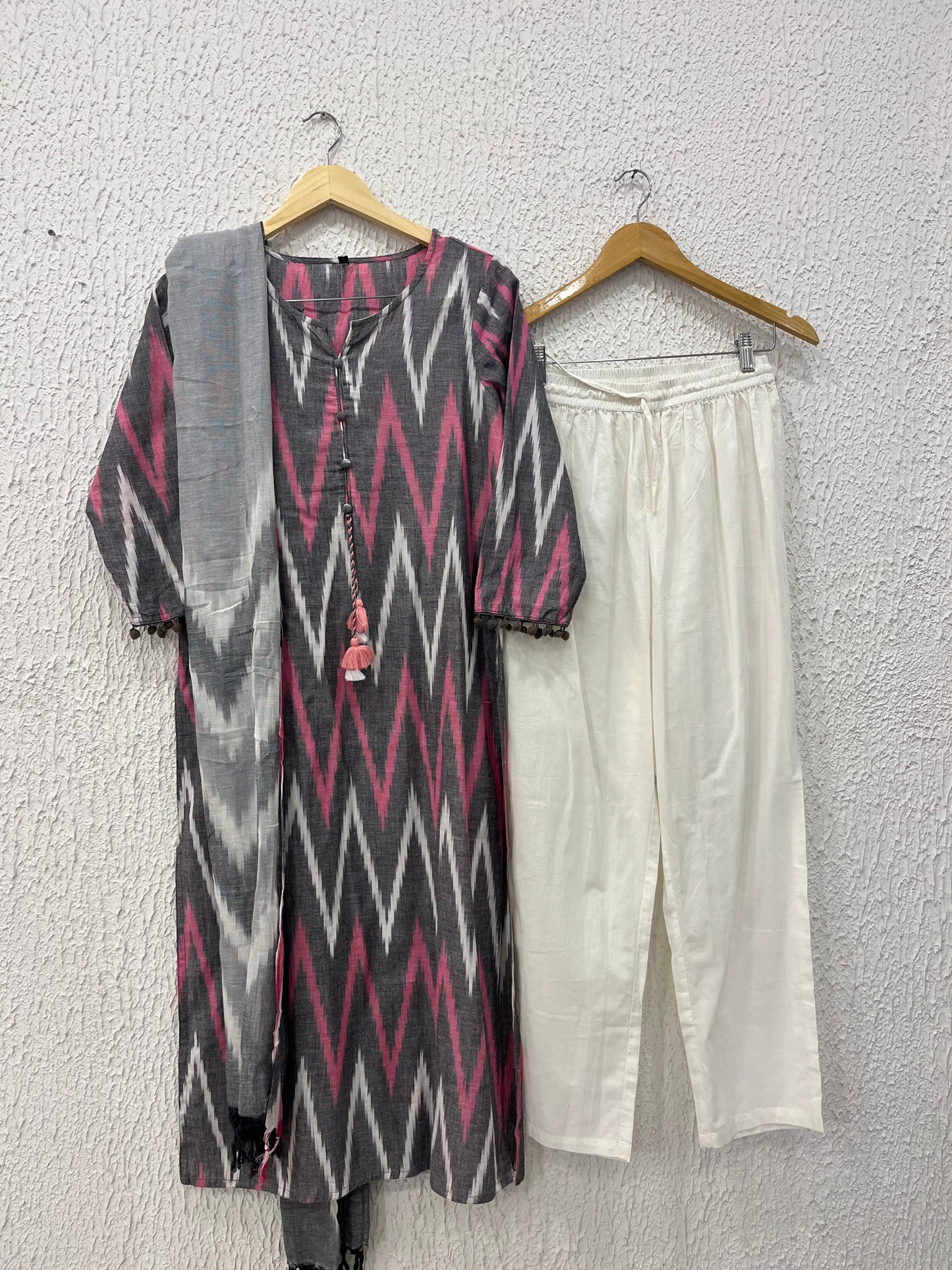 Ikkat cotton kurta set with dupatta