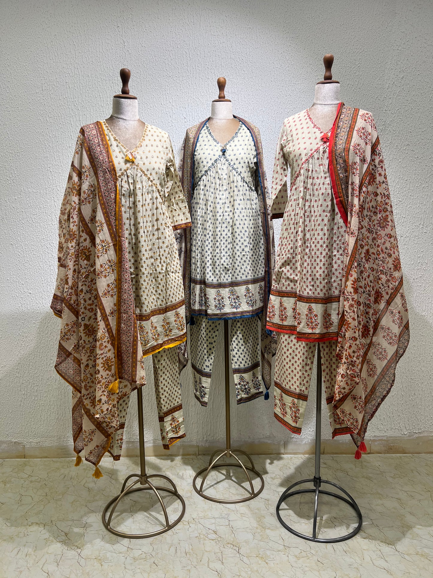 Printed Cotton Anarkali Suit Set