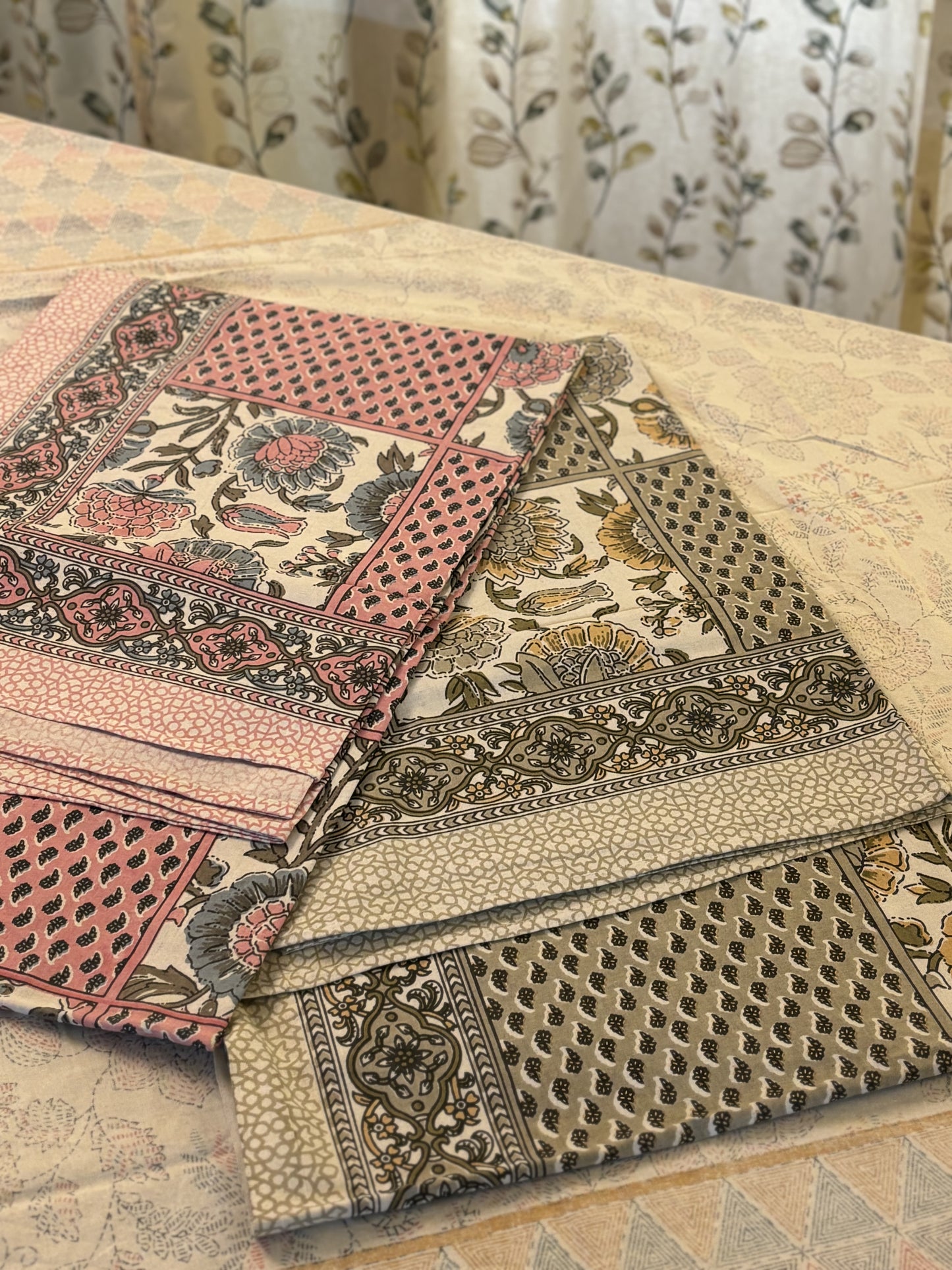 Block Print Pure Cotton Single Bed Sheet