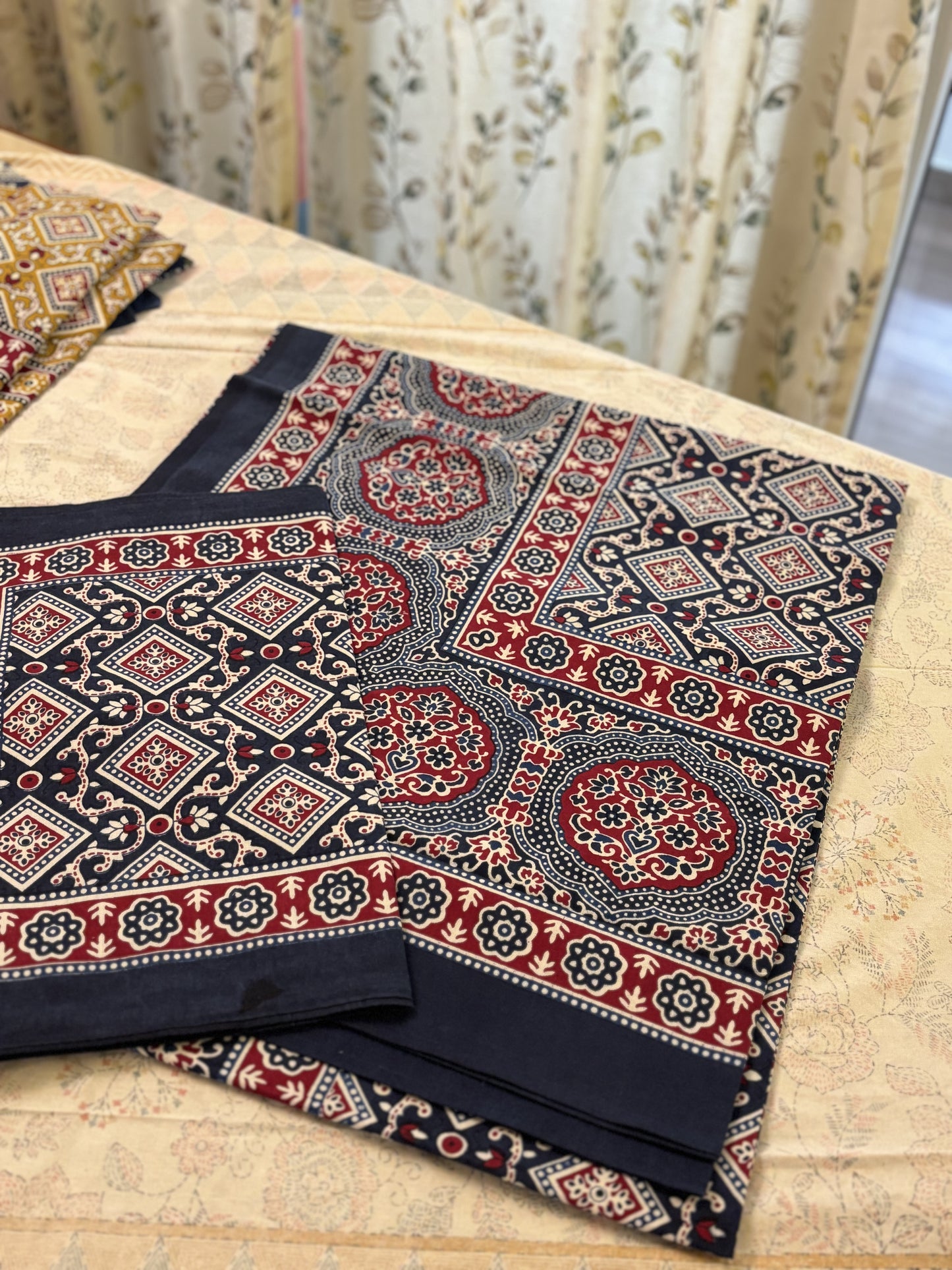 Ajrak Print Pure Cotton King Size Bed Sheet