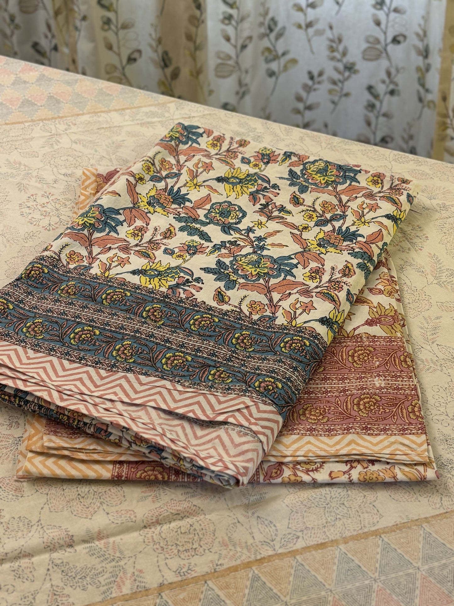 Bagh Block Print Pure Cotton Single Bed Sheet