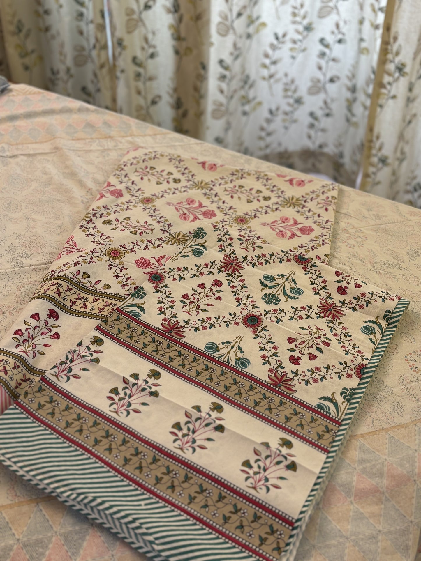Rosa Bagh Block Print Pure Cotton Single Bed Sheet