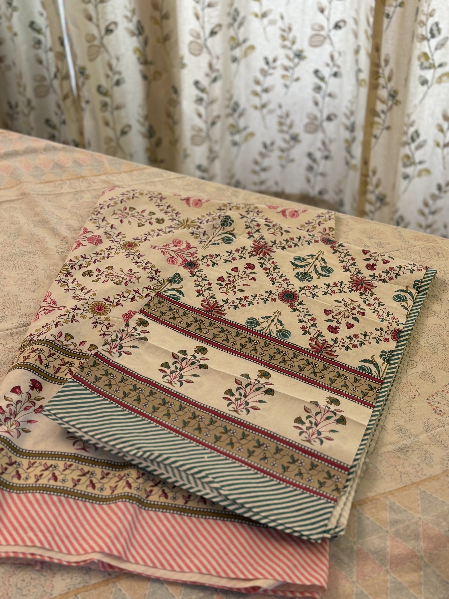 Rosa Bagh Block Print Pure Cotton Single Bed Sheet