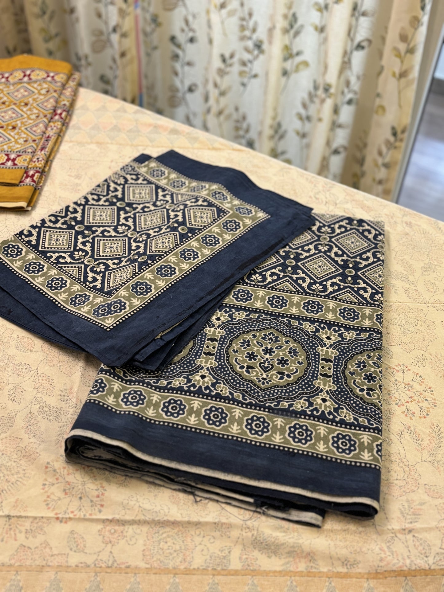 Ajrak Print Pure Cotton King Size Bed Sheet