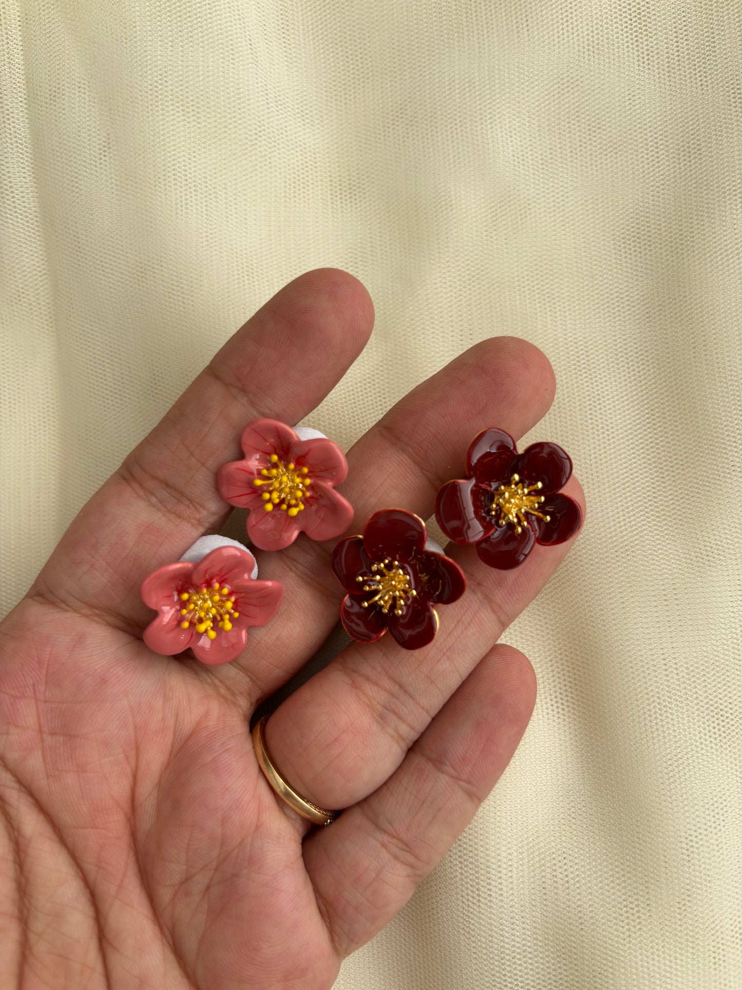 Flower Anti Tarnish Stub Earrings