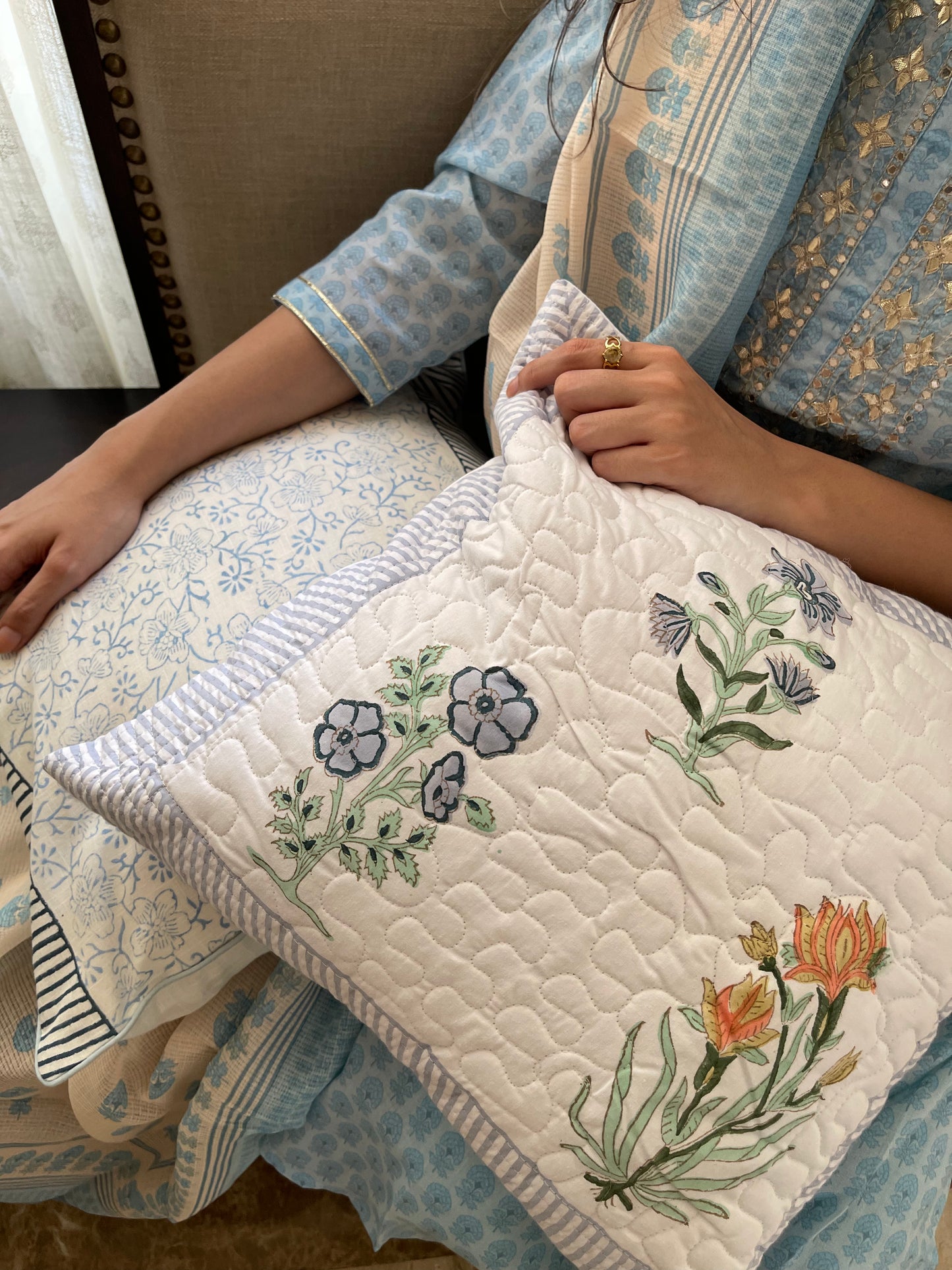 Hand Block Printed Pure Cotton Cushion Cover