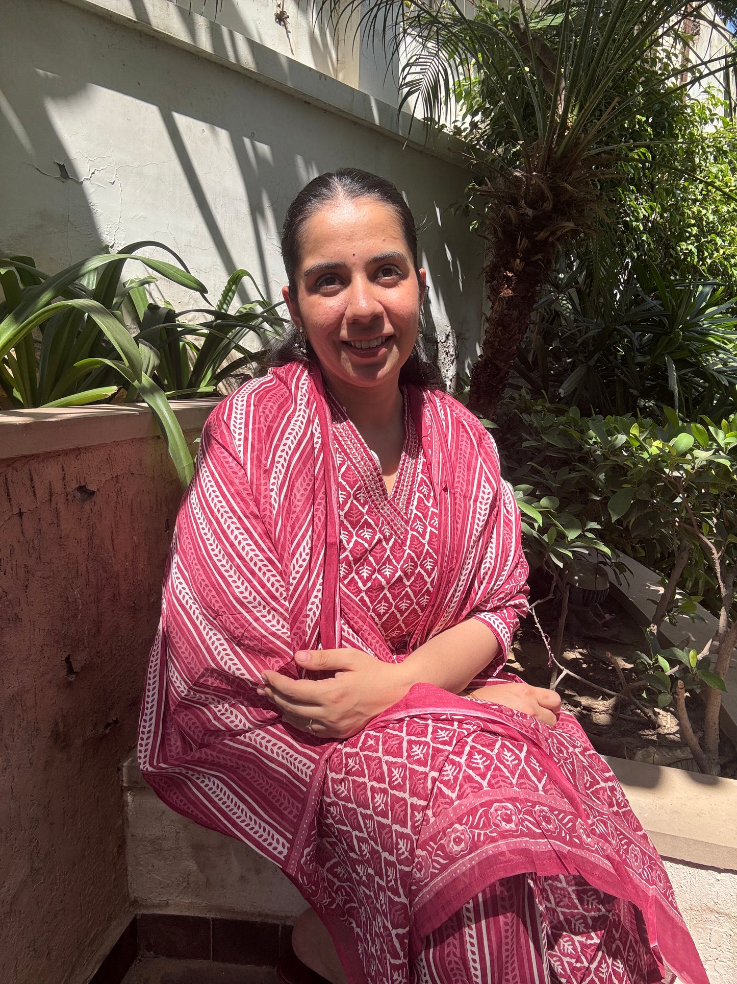 Pink Cotton Suit Set