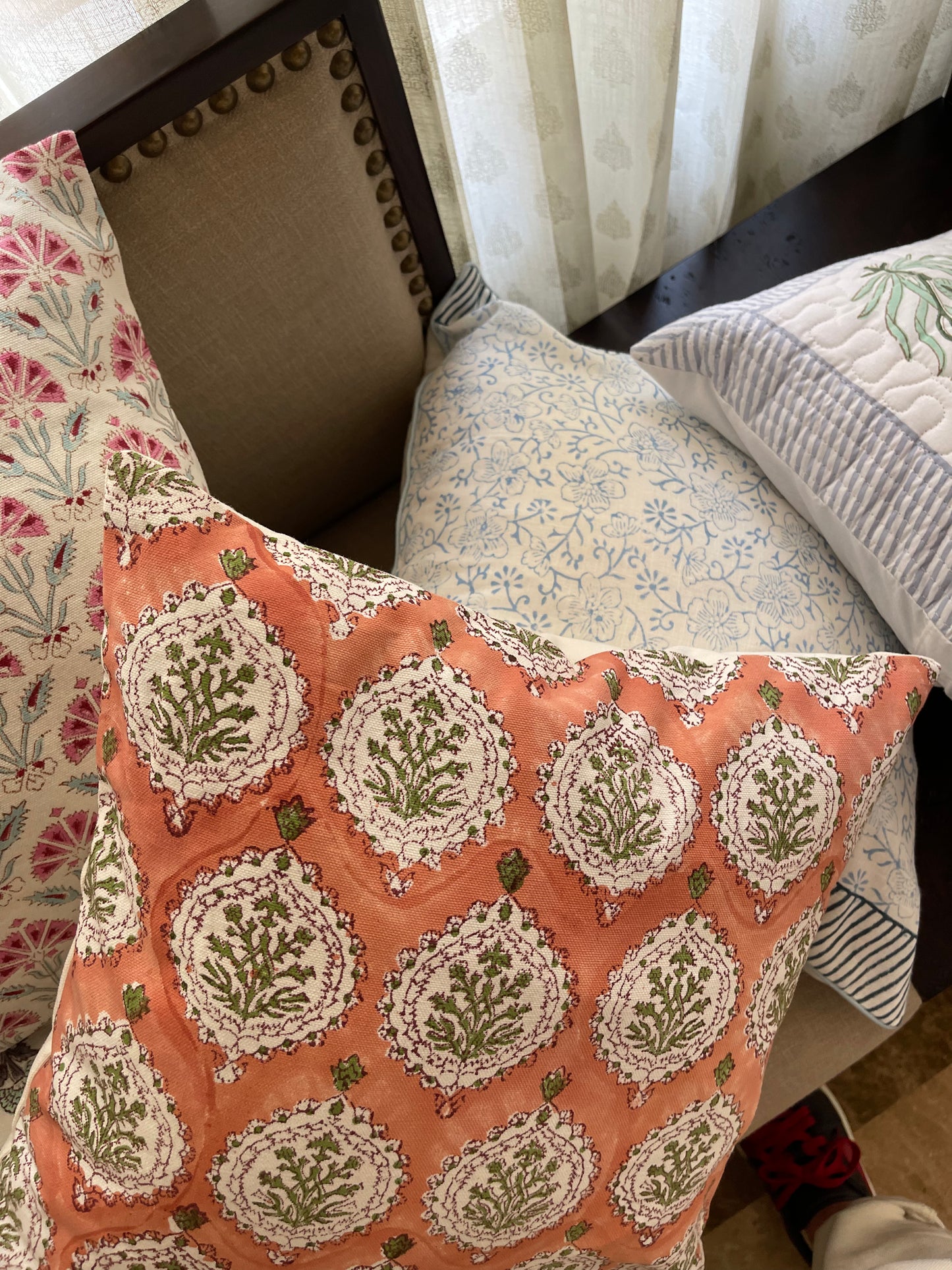 Canvas Hand Block Printed Pure Cotton Cushion Cover