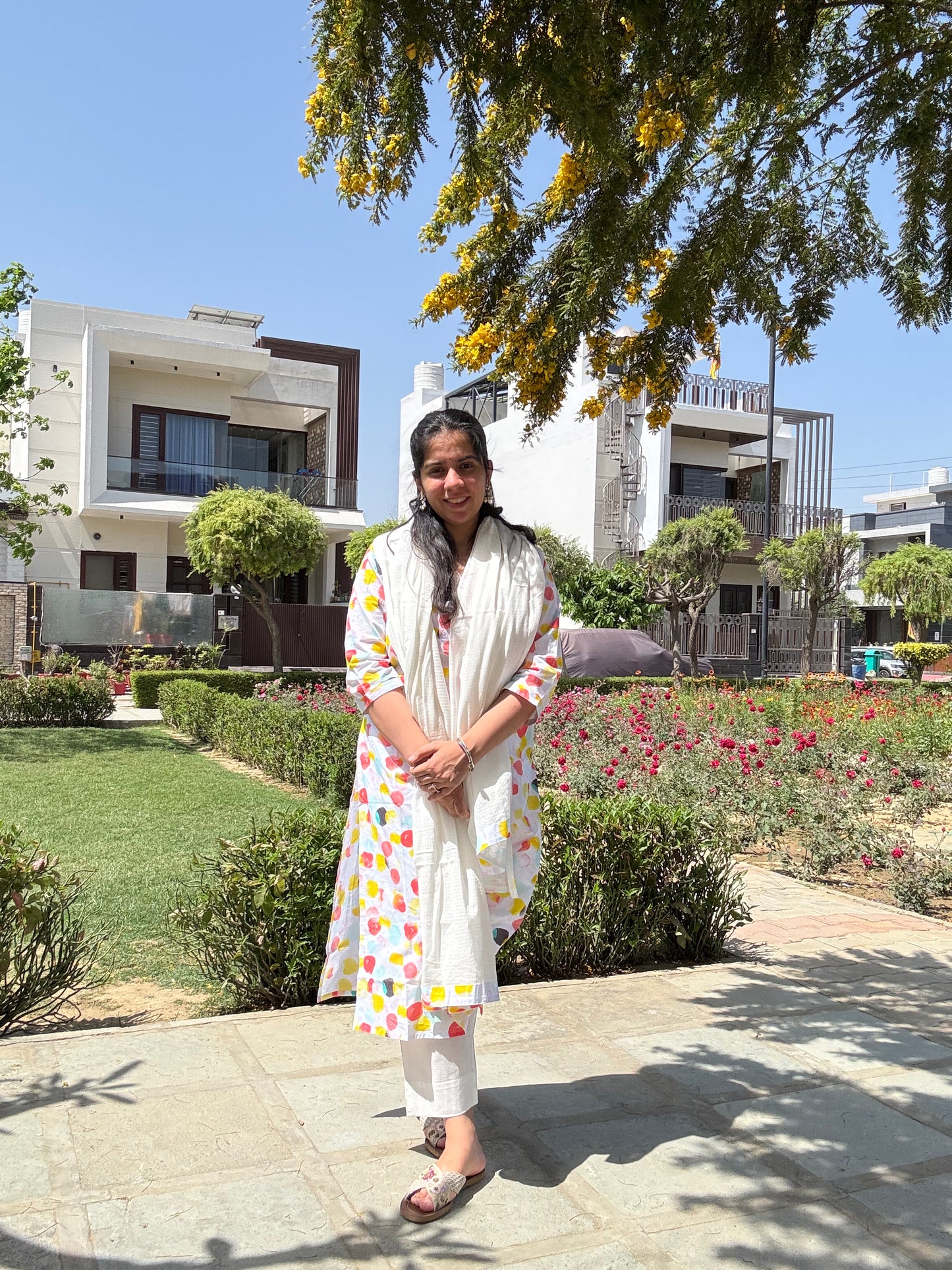 Polka Dots Mul Cotton Suit Set