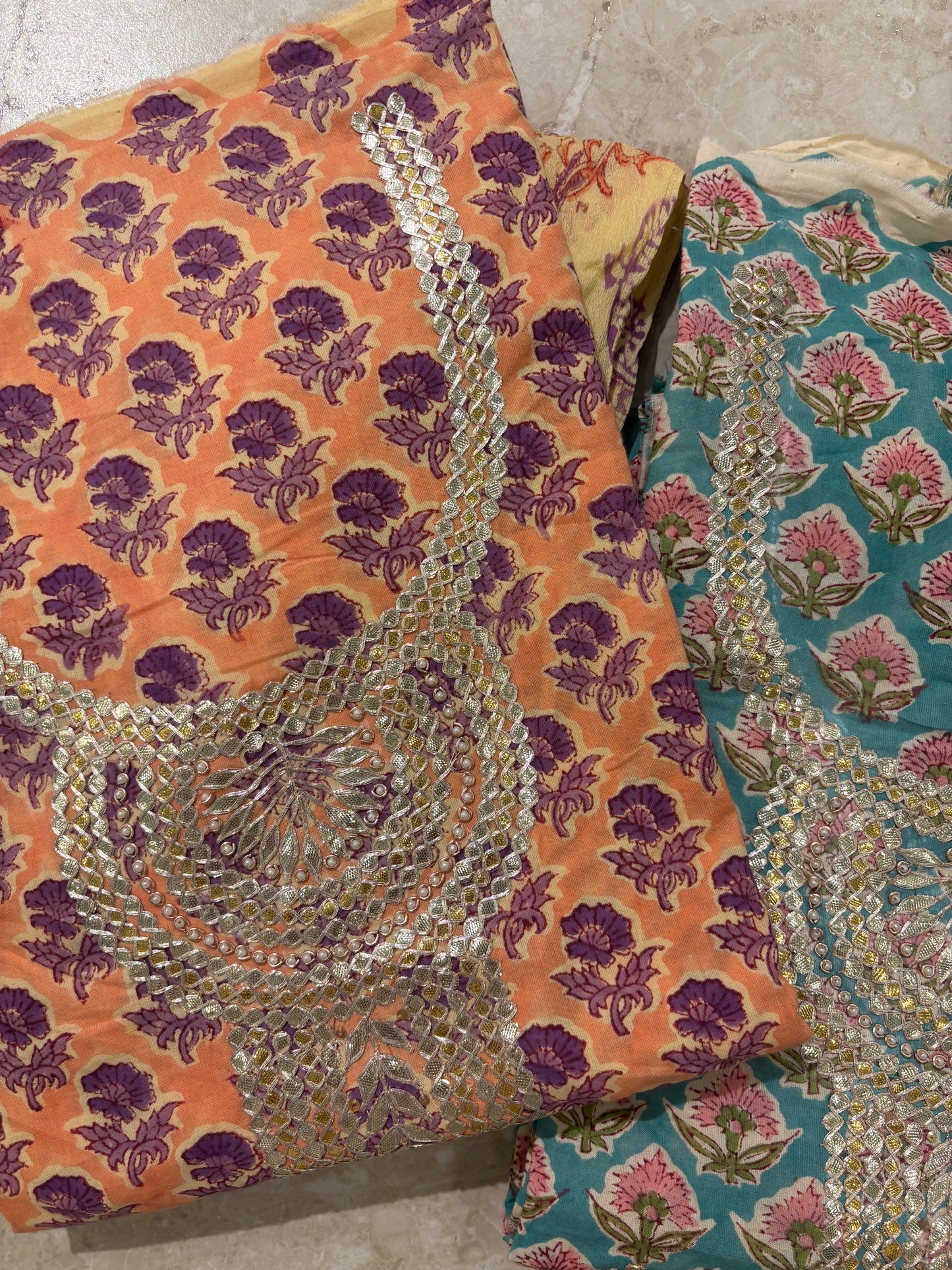 Premium Embroidered Cotton Block Printed Unstitched Suit Set