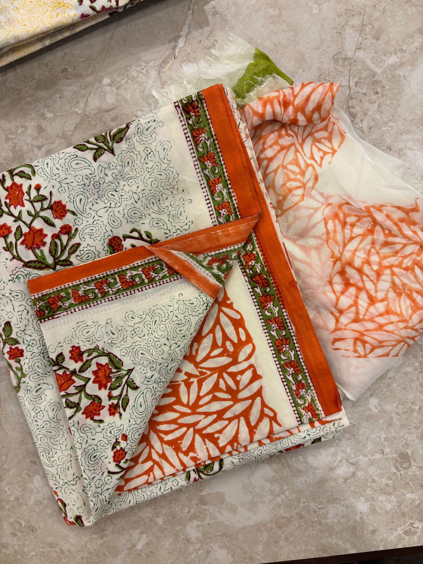 Chiffon Dupatta Cotton Suit Set