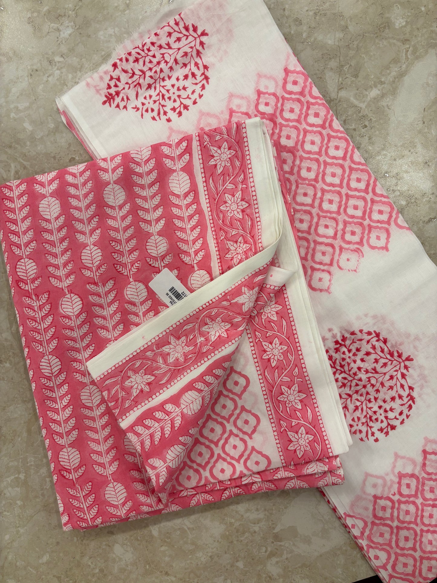 Cotton Block Printed Unstitched Suit Set