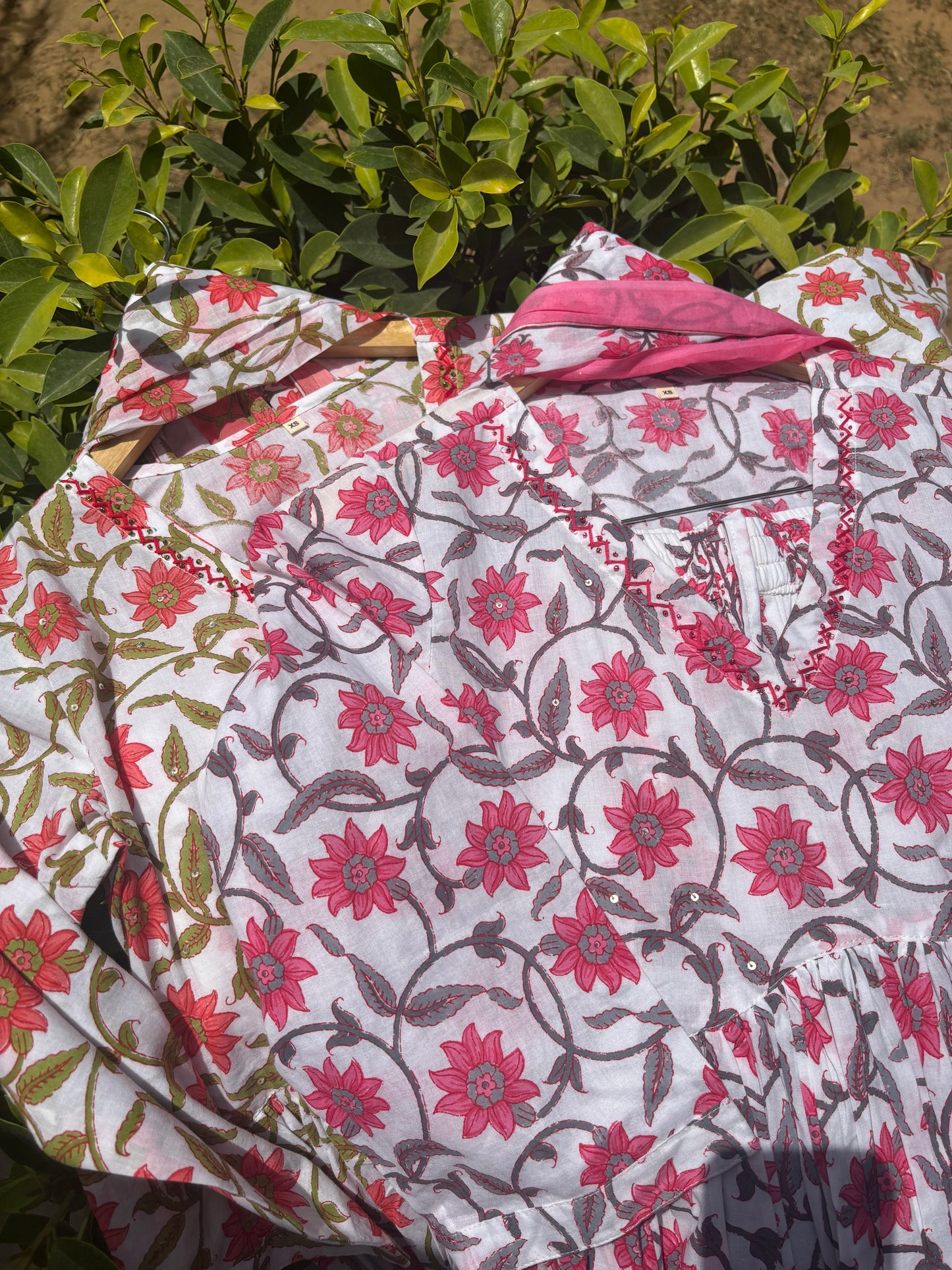Floral Print Alia Cut Cotton Anarkali Suit Set