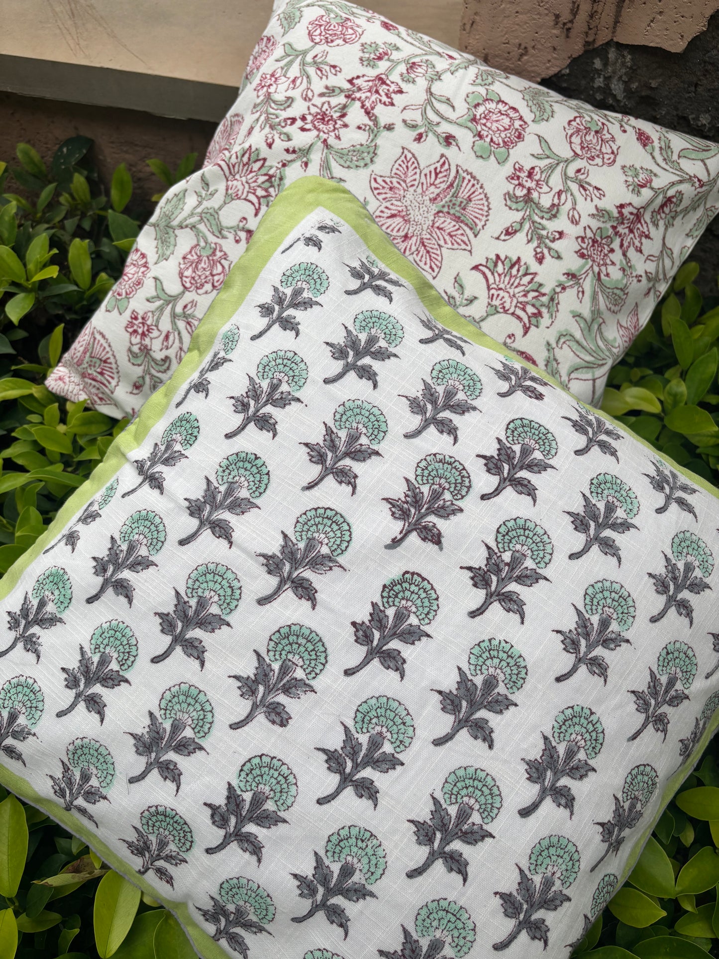 Cotton Slub Hand Block Printed Cushion Cover