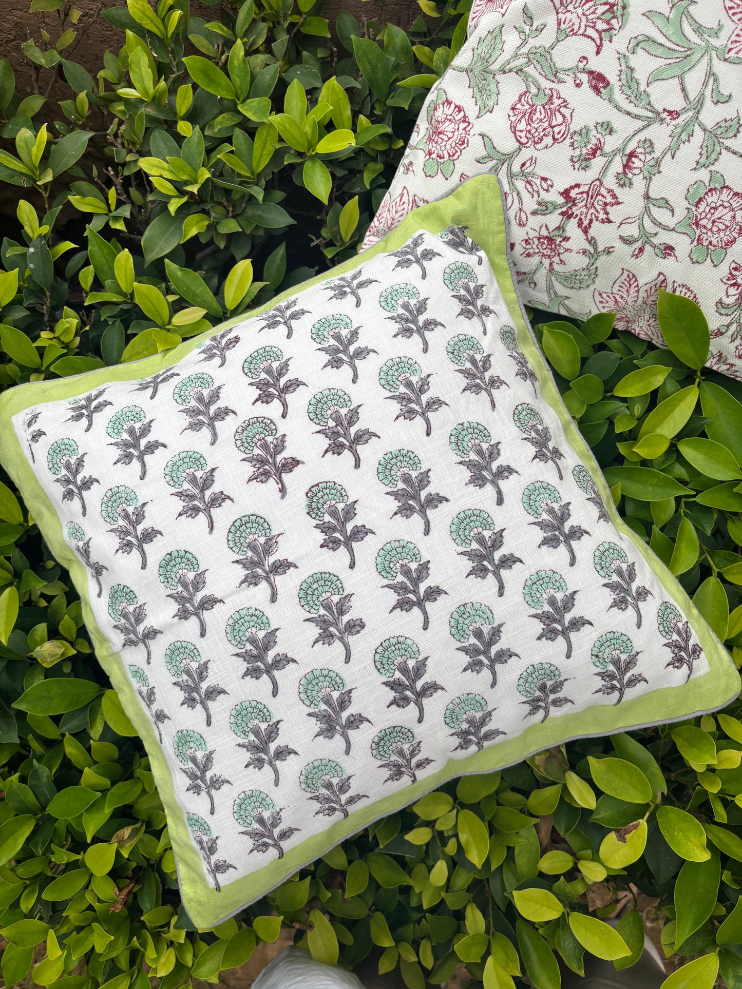 Cotton Slub Hand Block Printed Cushion Cover