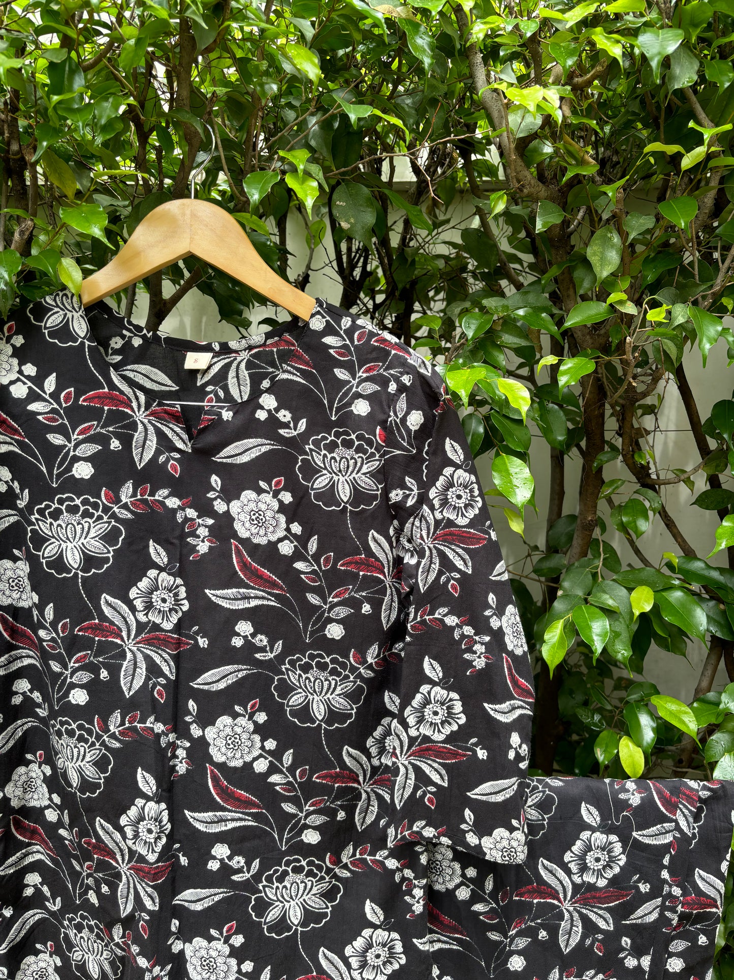 Black Cotton Loungewear Set