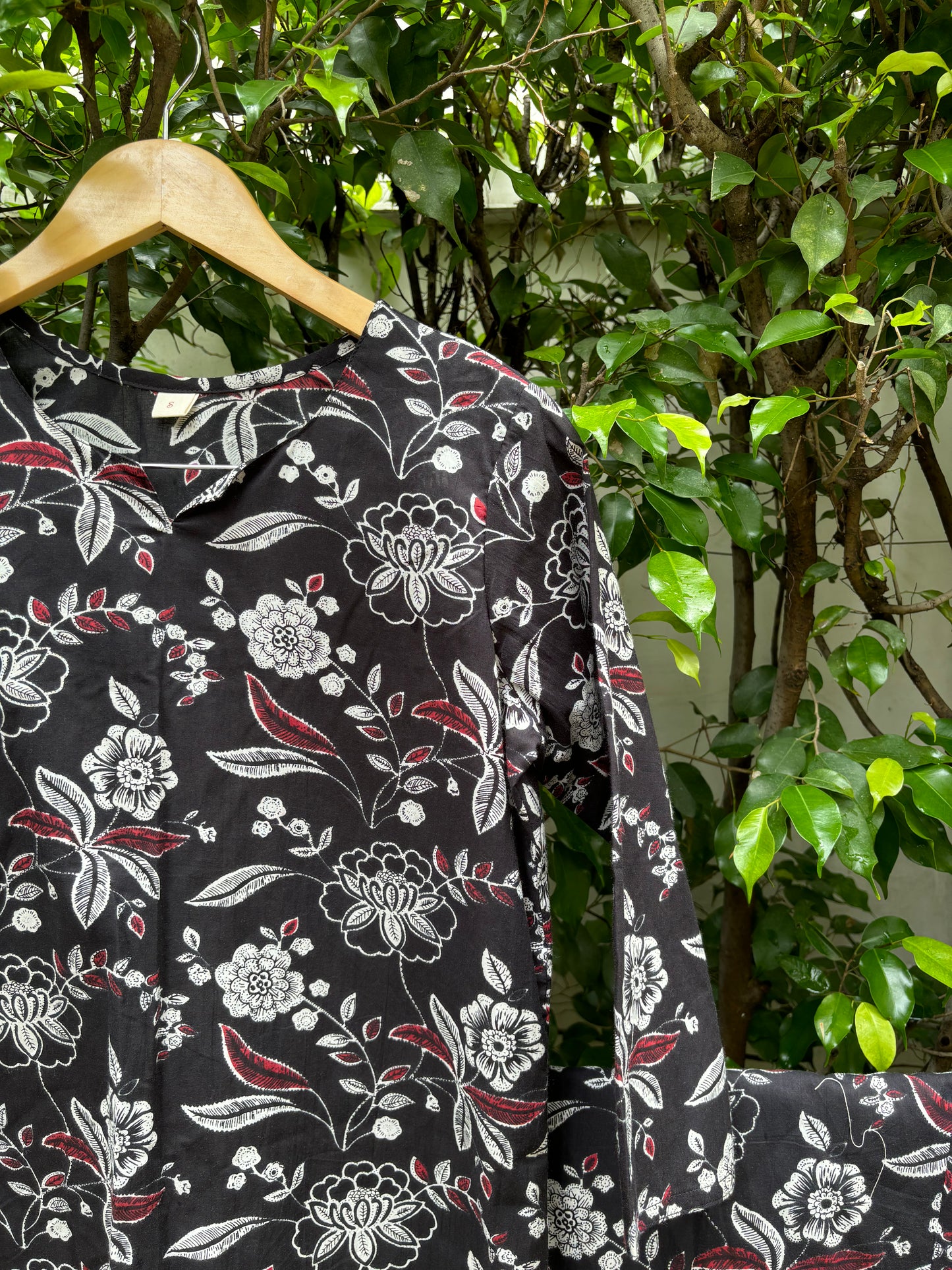 Black Floral Printed Cotton Co-ord Set