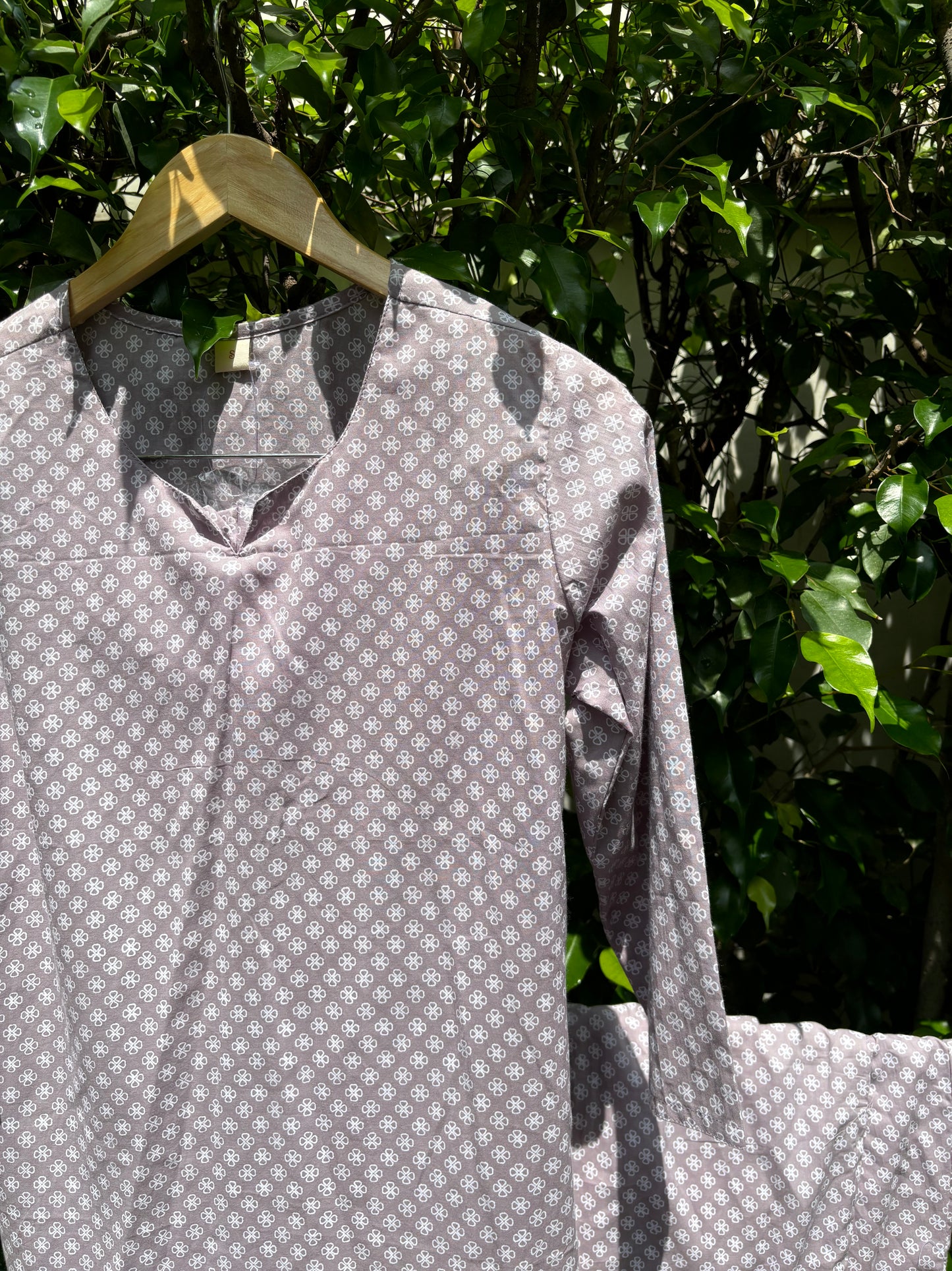 Grey Printed Cotton Loungewear