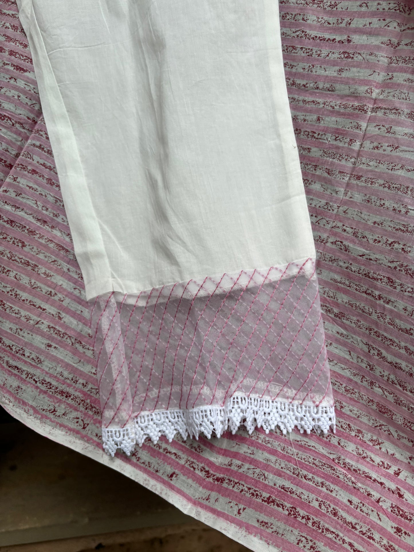 Pink Block Print Cotton Suit Set