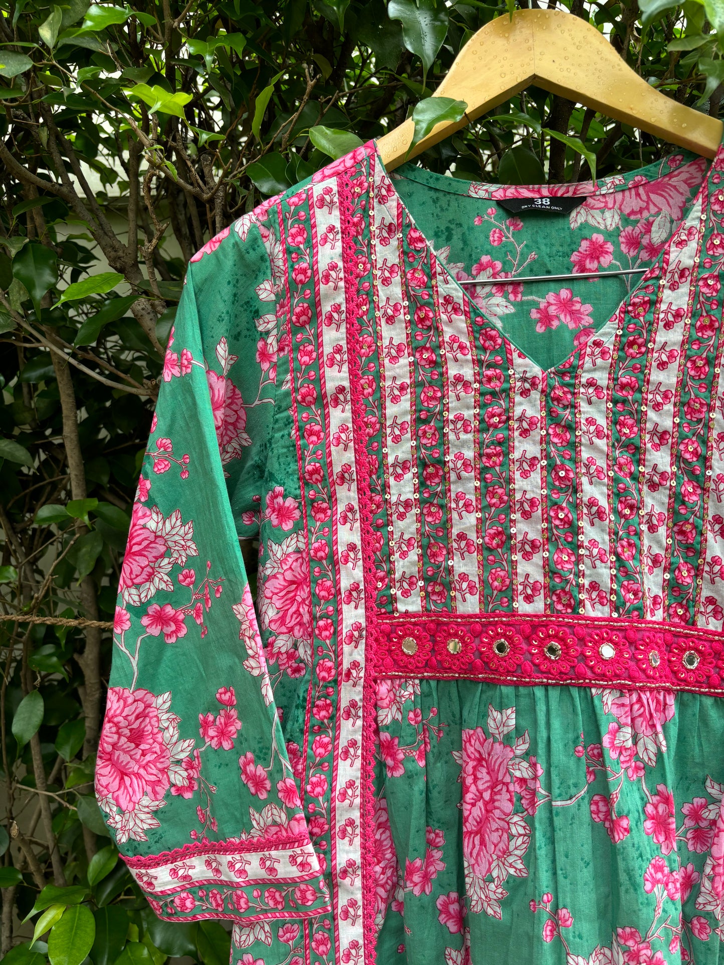 Floral Printed Cotton Straight Suit Set
