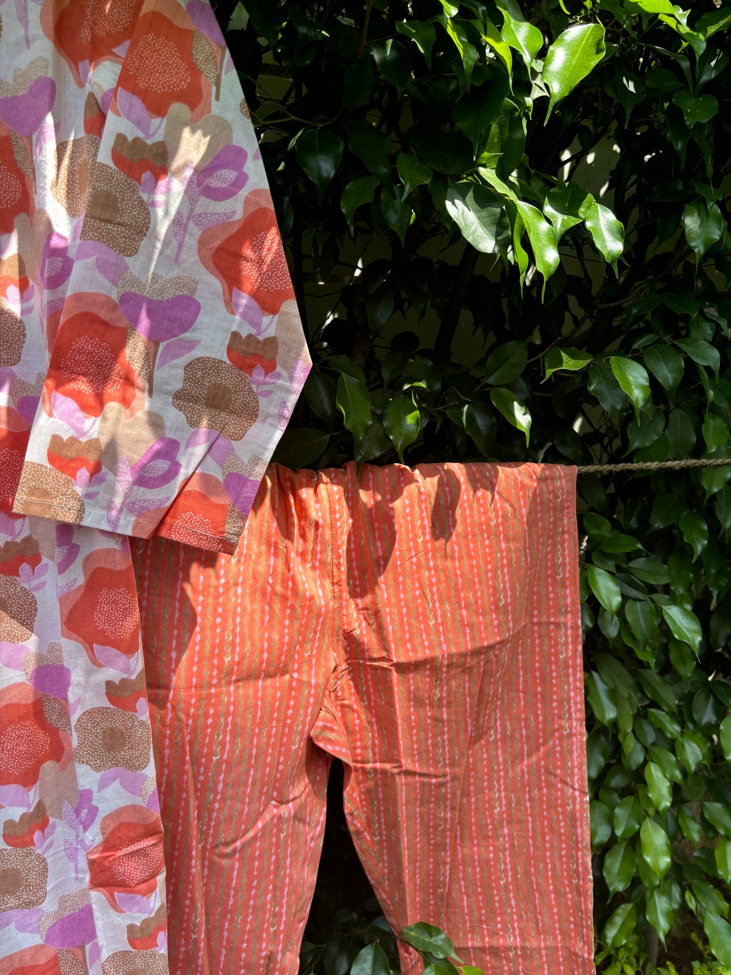 Floral Cotton Kurta Pant Set