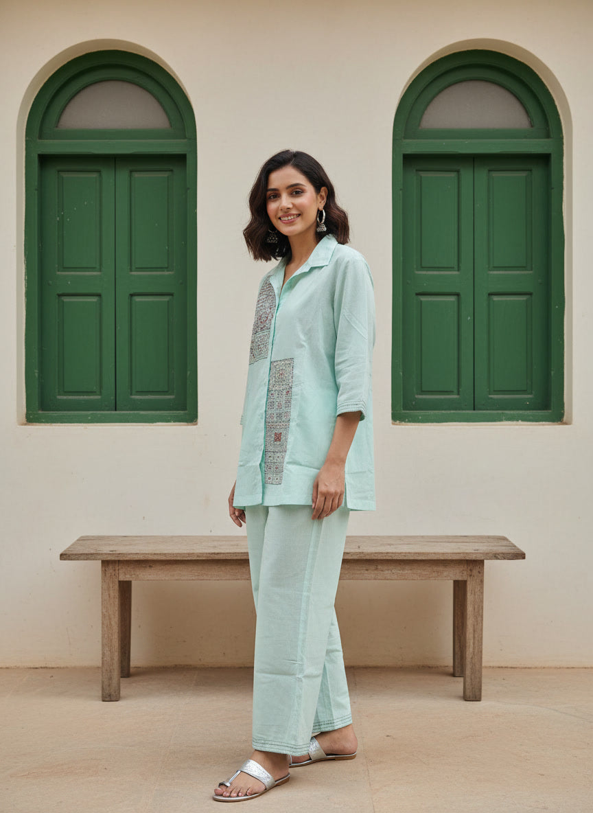 Pure Cotton Embroidered Co-ord Set