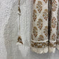 Beige Printed Cotton Anarkali Suit Set with lace detailing