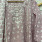Pink printed cotton kurta set with dupatta