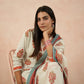White Floral Block-Printed Cotton Kurta Set