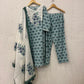 Handblock printed cotton kurta set with dupatta