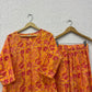Orange Floral printed cotton Coordset.