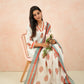 White Floral Block-Printed Cotton Kurta Set