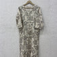 White Floral print cotton straight Kurta.