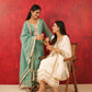 Mul Chanderi A-Line Kurta Set with Mirror Work
