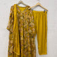 Mustard Chinon Alia Cut With Dupatta