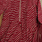 Pink Lehriya Cotton A Line Kurta Set