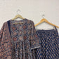 Blue kalamkari Print Anarkali with Printed Dupatta