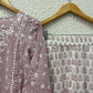 Pink printed cotton kurta set with dupatta