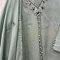 Sea Green Mul Cotton Suit Set with hand katha work