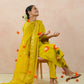Green Pure Mulmul Kurta Set with Lotus Appliqué Work