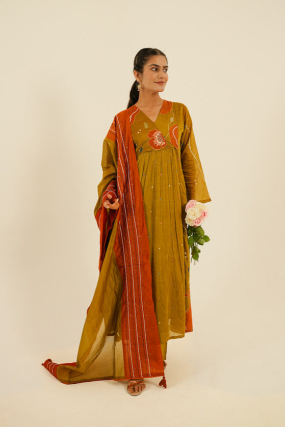 Mulchanderi Anarkali Set With Embroidery