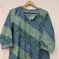 Pink/Blue Bandej print muslin Kurta.